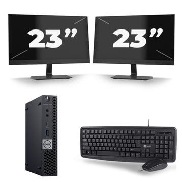 Dell OptiPlex 7070 Micro  -   i3-9e  - 8GB  - 256GB  + 2x 23, Computers en Software, Desktop Pc's, Verzenden, Refurbished, 9e Generatie
