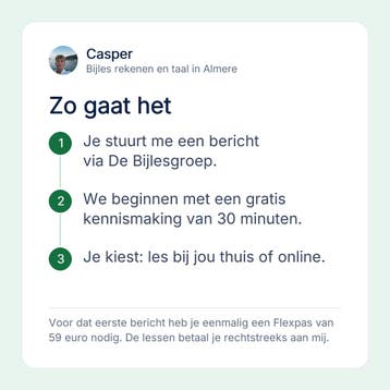 Bijles rekenen en taal in Almere, basisschool tot en met vwo, Privéles, Bijles