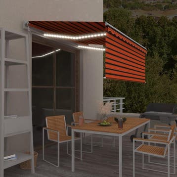 vidaXL Luifel met rolgordijn, LED en windsensor 3x2,5 m, Tuin en Terras, Zonneschermen, Verzenden, Nieuw