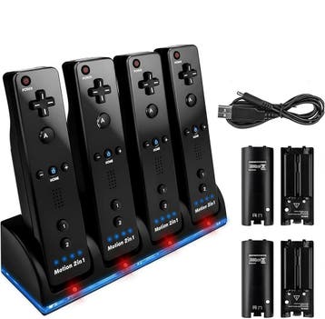 Oplaadstation Voor 4 Nintendo Wii Remotes - Batterij Oplader, Verzenden, Nieuw