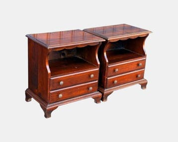 Nachtkastje (2) - Hout - Een paar originele nachtkastjes uit, Antiek en Kunst, Curiosa en Brocante