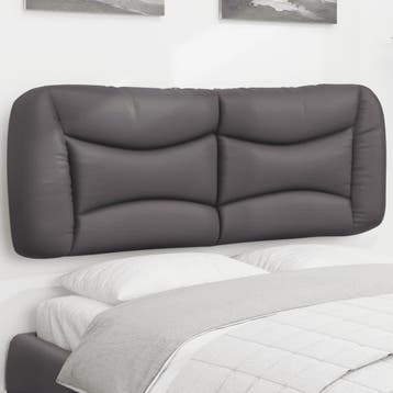 vidaXL Hoofdbordkussen Hvar 140 cm kunstleer grijs, Verzenden, Nieuw, Grijs, Overige materialen