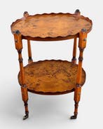 Bijzettafel - Gegoten messing, Taxus, Knoesthout, Faux Burr