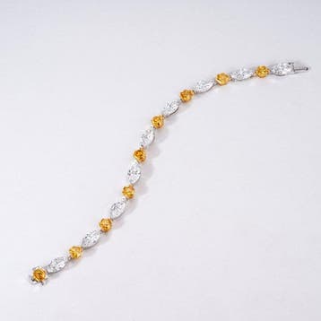 Armband - 14 karaat Witgoud - 13.50ct. tw. Geel Diamant, Nieuw