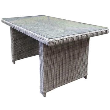 Bilbao lounge-diningtafel 140x80xH70 cm wit grijs, Tuin en Terras, Ophalen of Verzenden, Nieuw