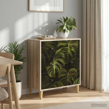 vidaXL Ladekast ELBURG Palmbladprint 66 x 36,5 x 75 cm, Verzenden, Nieuw