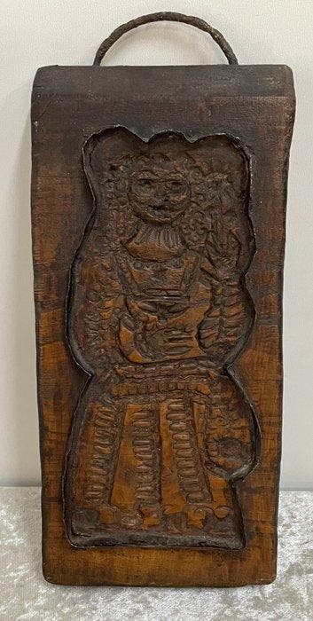 Edele Heer - Plank - Hout, Metaal - Unieke Antieke Koekplank