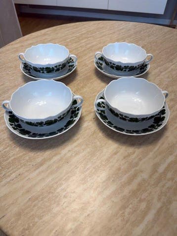 Meissen - Soepkom (8) - Grüner Wein - Porselein - Meissner, Antiek en Kunst