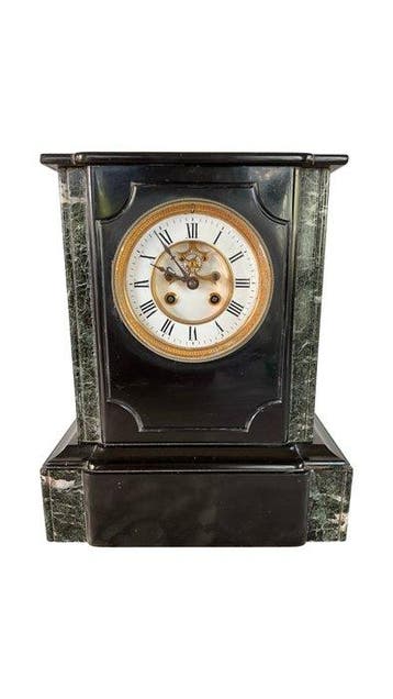 Pendule - Marmer, Glas - 1850-1900 - Pendel op sokkel