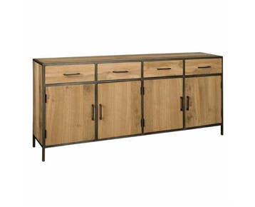 Tower Living Dressoir Luna eikenhout 200 cm - Naturel, Ophalen of Verzenden, Nieuw