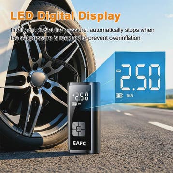 Draadloze Digitale Bandenpomp 4000mAh - Auto, Motor, Fiets &, Caravans en Kamperen, Verzenden, Nieuw