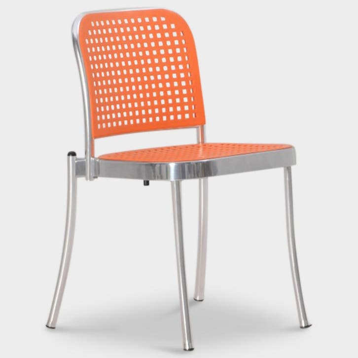 De Padova Silver designstoel - Oranje / chroom, Huis en Inrichting, Stoelen, Ophalen of Verzenden