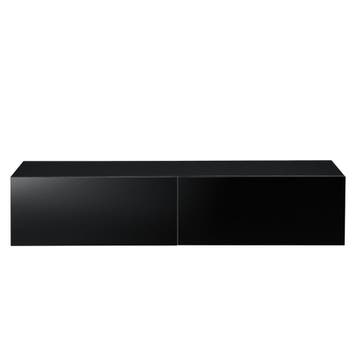 TV meubel Evaton zwevend 140x33x30 cm zwart hoogglans [en.ca, Verzenden, Nieuw