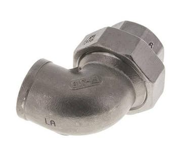 90° L-Koppeling Wartelmoer Rp3/4 Binnendraad RVS Platte, Verzenden, Nieuw