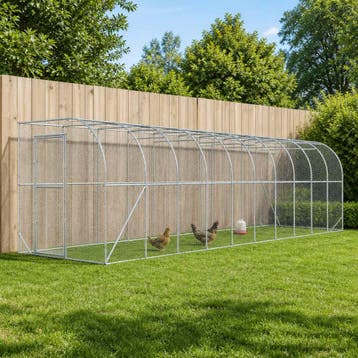 vidaXL Kippenhok Tegen de Muur zilver 600 x 150 x 215 cm, Dieren en Toebehoren, Verzenden, Nieuw