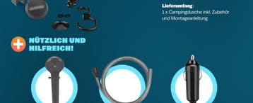 Campingdouche Antraciet met Onderwaterpomp Kunststof 12V, Caravans en Kamperen, Kampeeraccessoires, Verzenden, Nieuw