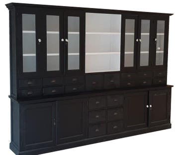 Buffetkast XL zwart - wit Baarn 310cm, Ophalen of Verzenden, Nieuw