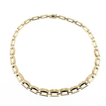 Gouden fantasieschakel ketting, Ophalen of Verzenden, Gebruikt, Overige kleuren, Goud