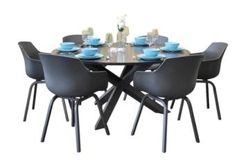 Firenze-Bristol Tuinset 6 Personen - Keramisch blad / Anthra, Verzenden, Nieuw
