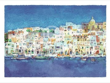 Kunstdruk Ralf Westphal - Corricella, Insel Procida 80x60cm, Verzenden, Nieuw