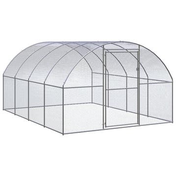 vidaXL Kippenren 3x4x2 m gegalvaniseerd staal, Verzenden, Nieuw