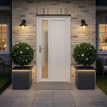 vidaXL Plantenbak met led 2 st Antraciet 30 x 30 x 30 cm, Verzenden, Minder dan 60 cm, Nieuw, Metaal