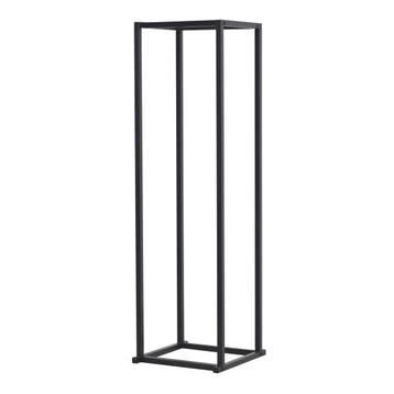 [en.casa] Brandhout rek Tibro houtopslag 35x35x120 cm zwart, Verzenden