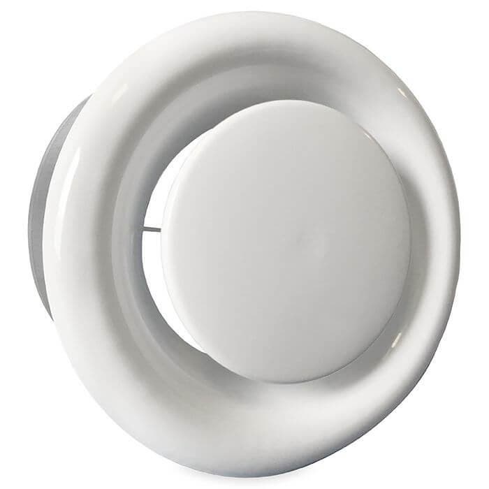 Rooster/ventiel (afzuiging) Ø 125mm staal - wit - MET BUS, Doe-het-zelf en Verbouw, Ventilatie en Afzuiging, Nieuw, Verzenden