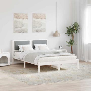 vidaXL Bedframe Lichtgrijs 160 x 200 cm Massief grenenhout, Verzenden, Nieuw, Tweepersoons, Hout