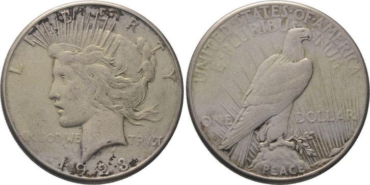 1 Dollar 1923 S Vereinigte Staaten von Amerika Peace Type, Postzegels en Munten, Munten | Amerika, Verzenden