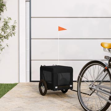 vidaXL Hondenfietstrailer oxford stof en ijzer zwart, Verzenden, Nieuw