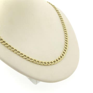 Gouden robuuste gourmetschakel ketting, Ophalen of Verzenden, Gebruikt, Overige kleuren, Goud
