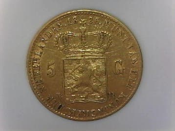 Gouden vijfje Willem I 1826B (703.794 oplage), Verzenden, Koning Willem I, Losse munt, Goud