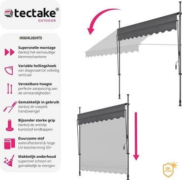 2dekans | tectake - klemluifel - Zonnescherm – Zonneluifel -, Ophalen of Verzenden, Zo goed als nieuw