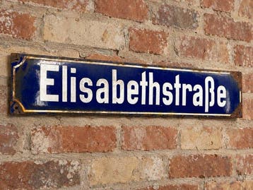 Emaille straatnaambord ‘Elisabethstraße’ – diepblauw met