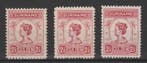 Postzegels Suriname 1913 NR.103A, 103B, 103C (1560), Postzegels en Munten, Postzegels | Suriname, Verzenden, Postfris