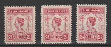 Postzegels Suriname 1913 NR.103A, 103B, 103C (1560), Verzenden, Postfris