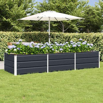 vidaXL Plantenbak Antraciet 240 x 80 x 45 cm Staal, Tuin en Terras, Bloembakken en Plantenbakken, Verzenden, Nieuw, Metaal, 60 tot 100 cm