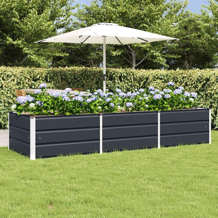 vidaXL Plantenbak Antraciet 240 x 80 x 45 cm Staal, Tuin en Terras, Bloembakken en Plantenbakken, 60 tot 100 cm, Nieuw, Metaal