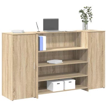 vidaXL Receptiebalie 180x50x103,5 cm bewerkt hout sonoma, Verzenden, Nieuw
