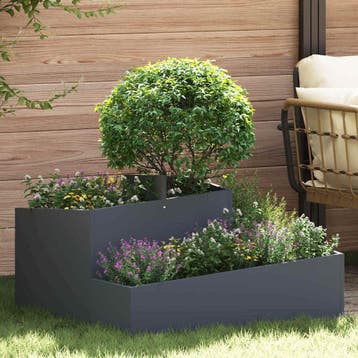 vidaXL Plantenbak Antraciet 80 x 80 x 50 cm Koudgewalst, Verzenden, Nieuw, Metaal, 60 tot 100 cm