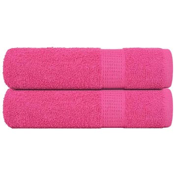 vidaXL Badhanddoeken FROGN 2 st 100x150 cm 360 g/m² roze, Verzenden, Nieuw, Roze