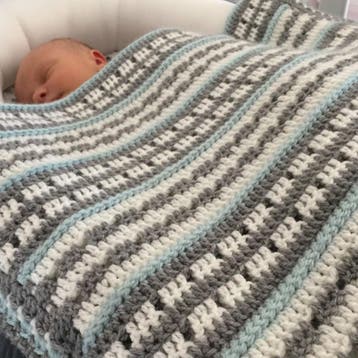 Haakpatroon Babydeken David met strepen - Wendy’s Home Col, Ophalen of Verzenden, Nieuw
