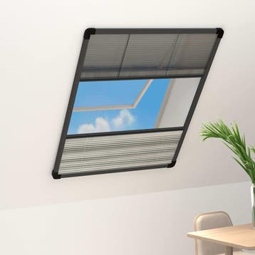 vidaXL Raamhor plissé met verduistering 80x120 cm aluminium, Verzenden, Nieuw