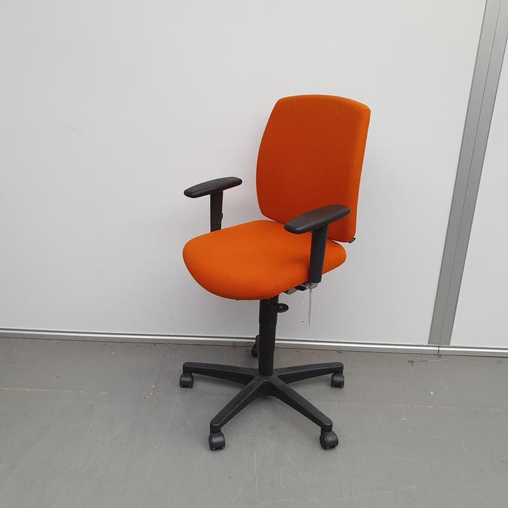 Drabert Entrada halfhoge werkstoel - oranje stof - ihv 45-62, Huis en Inrichting, Bureaustoelen, Ophalen of Verzenden
