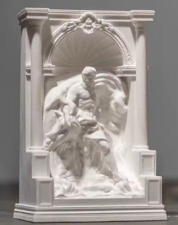 sculptuur, Fontana di Trevi handmade - 11 cm - Gips