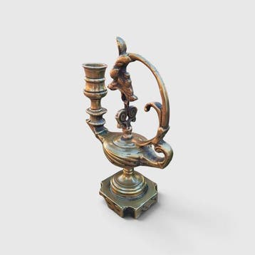 Kaarsenhouder - Messing, Brons - Draak 18e eeuw