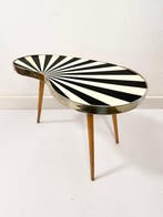 Bijzettafel - laminaat, Hout, Messing - originele vintage, Antiek en Kunst