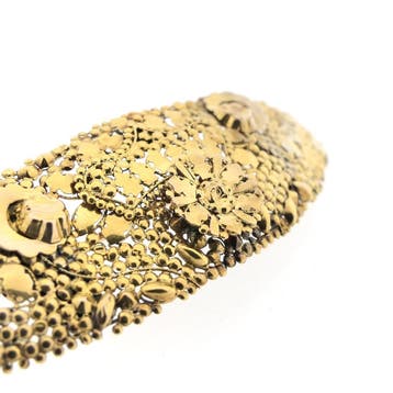 Antieke gouden broche met floraal design, Ophalen of Verzenden, Gebruikt, Overige kleuren, Goud