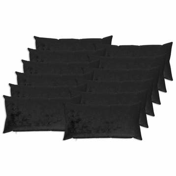 vidaXL Kussensloop 12 pcs HEERLEN Zwart 40 x 80 cm Flanel, Verzenden, Nieuw, Zwart